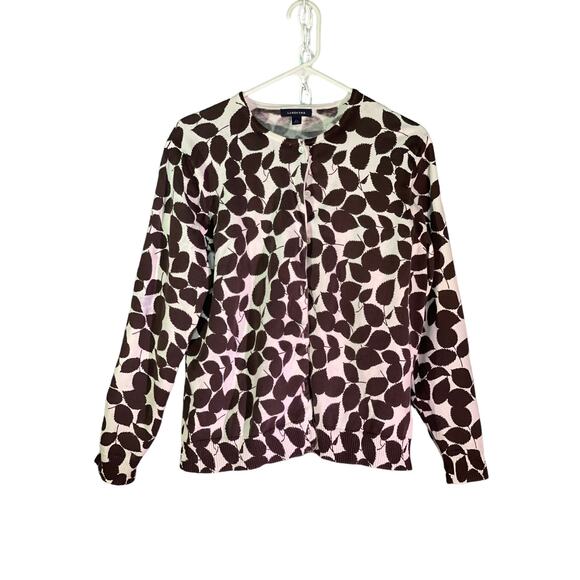 Land’s End Womens Cardigan Leaf Print - Picture 2 of 4